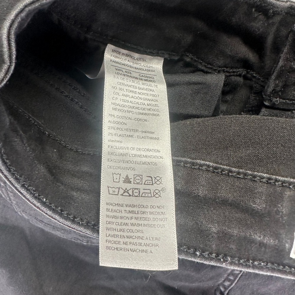 Denizen from Levi's Jeans Womens 10 Black Cotton Denim Skinny Distressed Stretch - Picture 7 of 11
